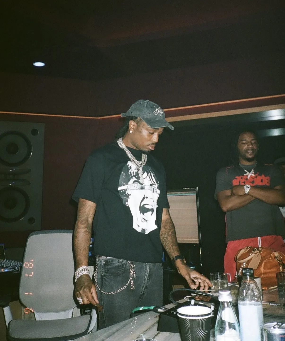 Quavo in QRÖMELIFE clothing in the studio
